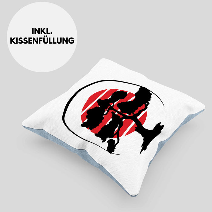 Lustige Bonsai Kissen mit Füllung 40x40 Geschenk für Bonsai-Liebhaber (Grau) Blau Trendation