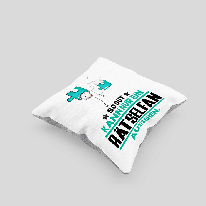 Rätselfan Geschenk Kissen mit Füllung 40x40 So Gut Kann Nur Ein Rätselfan Aussehen Geschenkidee (Grau) Grau Trendation
