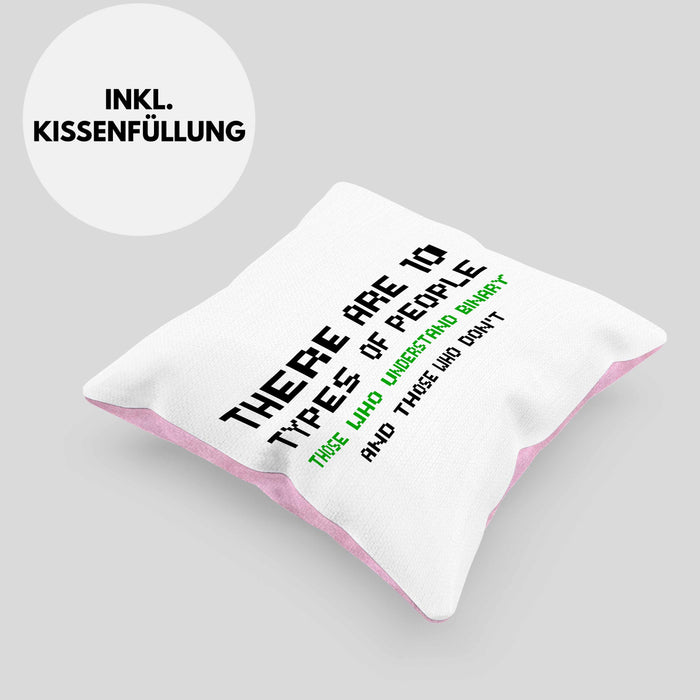 Programmierer Kissen mit Füllung 40x40 Geschenk Programmierer Gadget Lustig Geschenkidee Männer Zubehör Informatiklehrer IT Programmierer (Grau) Rosa Trendation