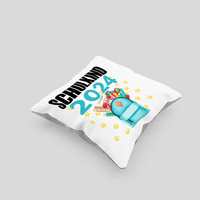 Einschulung Mädchen Geschenk Schultüte Füllung Kissen mit Füllung 40x40 Schulstart 1. Schultag Schuleinführung Schulanfang Geschenkidee Schulkind 2024 (Grau) Grau Trendation