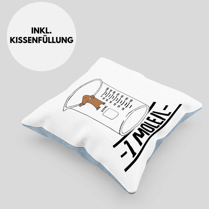 Chemiker Kissen mit Füllung 40x40 Lustiger Maulwurf Mole Per Liter Chemie Avogadro's Chemiker Kissen mit Füllung 40x40 (Grau) Blau Trendation