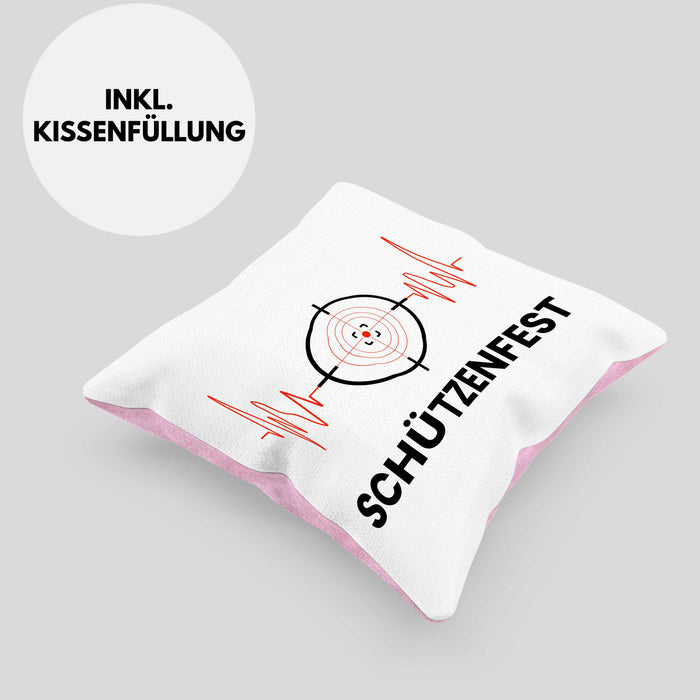 Schützenfest Kissen mit Füllung 40x40 Geschenk Schütze Sportschütze Geschenkidee (Grau) Rosa Trendation