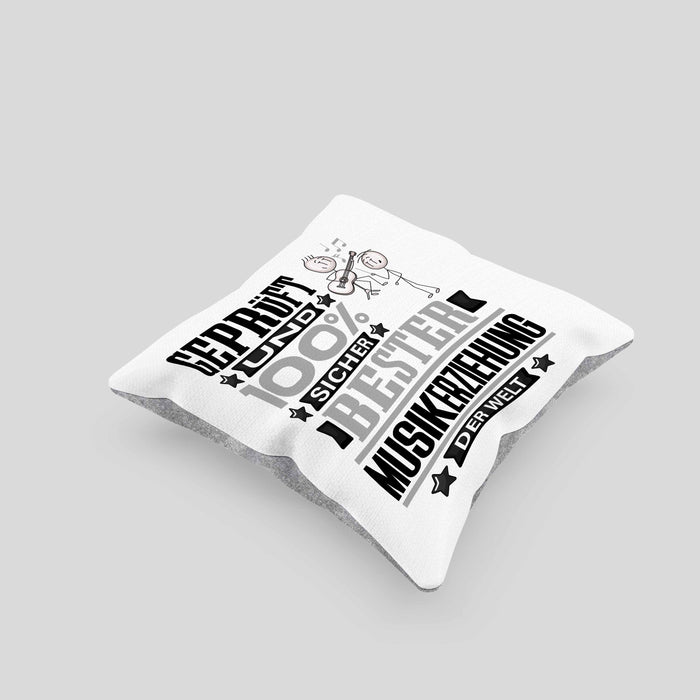 Musikerziehung Geschenk Lustiger Spruch für Musikerziehung Geschenkidee Bester Musikerziehung Der WeltKissen mit Füllung 40x40 (Grau) Grau Trendation
