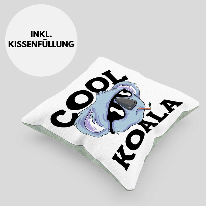 Kissen mit Füllung 40x40 Koala Geschenkidee für Koala-Liebhaber Kissen mit Füllung 40x40 Koala-Aufdruck (Grau) Grün Trendation