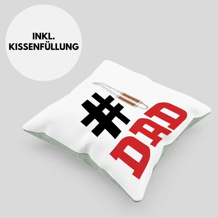 Grillen Nummer 1 Dad Vater Kissen mit Füllung 40x40 Geschenk Grillmeister Papa Geschenkidee Bester Papa Der Welt Vatertag Lustige Geschenkidee (Grau) Grün Trendation