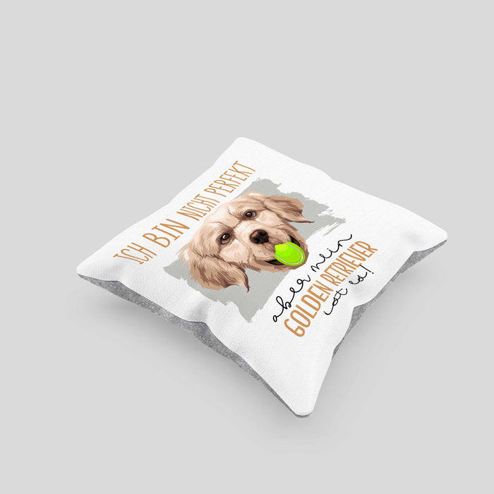 Golden Retriever Besitzer Kissen mit Füllung 40x40 Geschenk Lustiger Spruch Geschenkidee Besitzerin Ich Bin Nicht toll Aber Mein Golden Retriever Ist Es (Grau) Grau Trendation