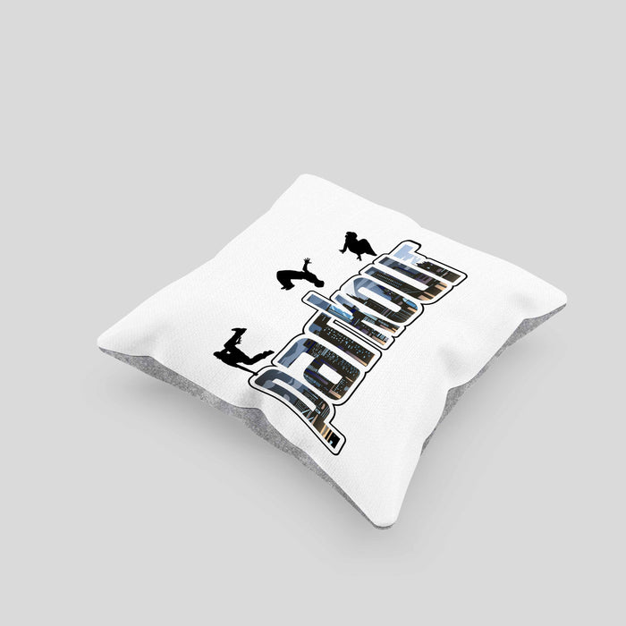 Kissen mit Füllung 40x40 für Parkour Fans Geschenk für Urbanen Sports Sportler Freerunning (Grau) Grau Trendation