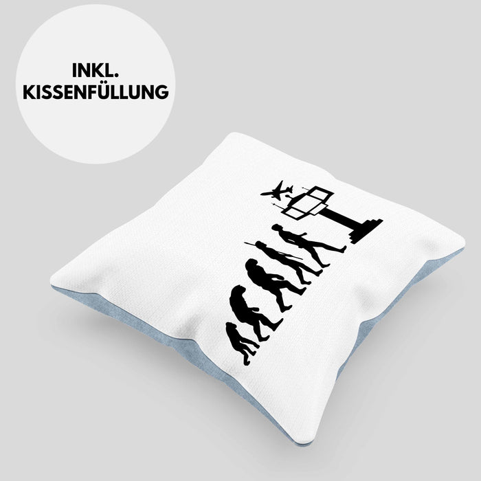 Fluglotse Kissen mit Füllung 40x40 Geschenk Flughafen Arbeiter Geschenkidee Evolution (Grau) Blau Trendation