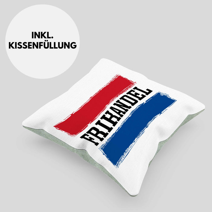 Frikandel Kissen mit Füllung 40x40 Geschenk Holländer Geschenkidee Holland Flagge Holland Urlaub Liebhaber (Grau) Grün Trendation