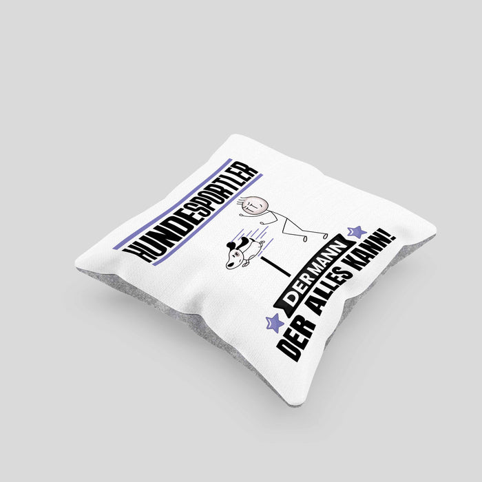 Hundesportler Kissen mit Füllung 40x40 Geschenk für Hundesportler Der Mann Der Alles Kann Geschenkidee zum Geburtstag (Grau) Grau Trendation
