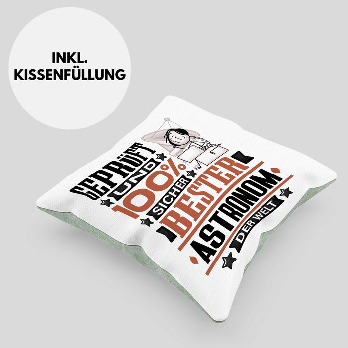 Astronom Geschenk Lustiger Spruch für Astronom Geschenkidee Bester Astronom Der WeltKissen mit Füllung 40x40 (Grau) Grün Trendation