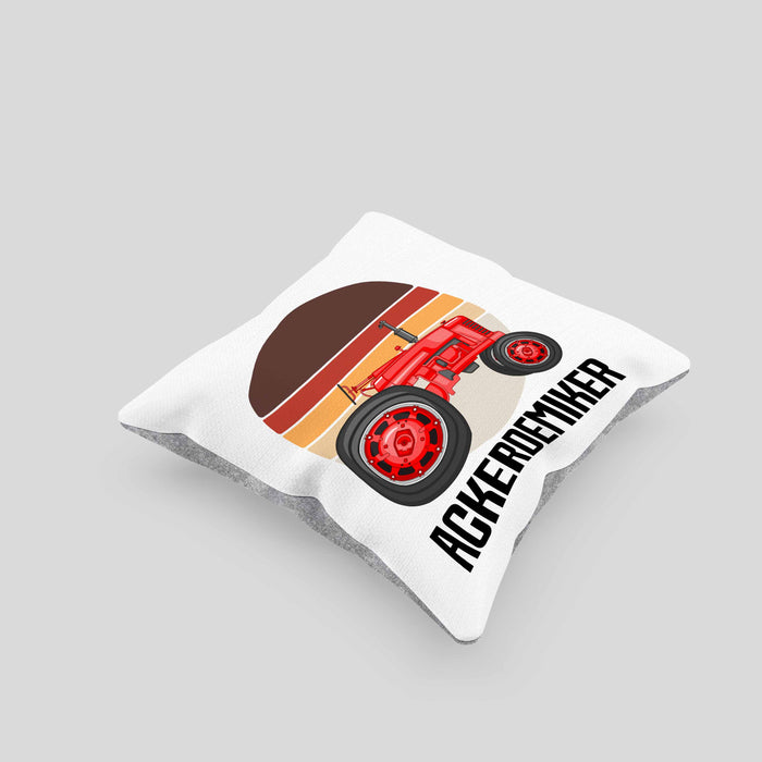Ackerdemiker Kissen mit Füllung 40x40 Geschenk für Landwirt Geschenkidee Bauer Landwirtin Bauernhof Acker (Grau) Grau Trendation