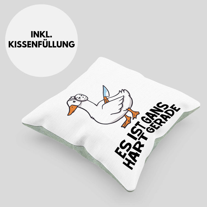 Dank Meme Kissen mit Füllung 40x40 Ganz Gans Besitzer Wortspiel Es Ist Gans Hart Gerade Geschenkidee Depressionen (Grau) Grün Trendation