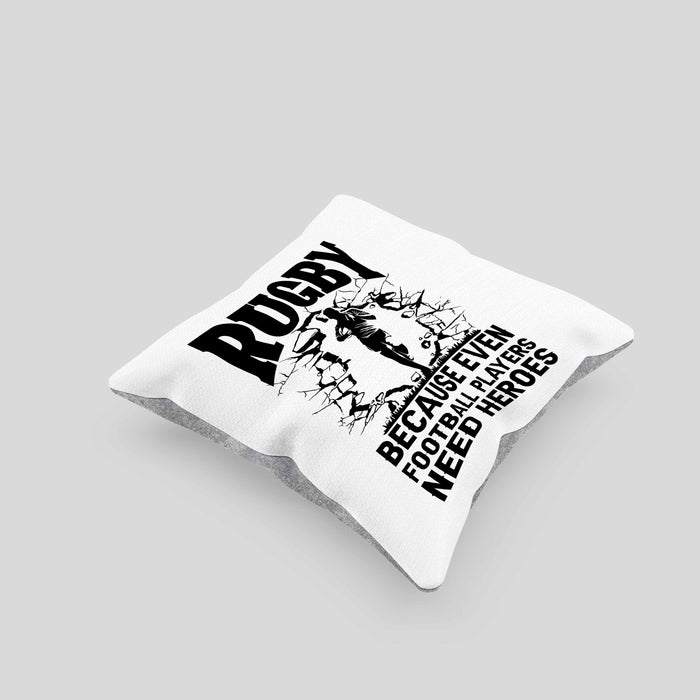 Rugby Kissen mit Füllung 40x40 Geschenk Spruch Geschenkidee für Rugbyspieler (Grau) Grau Trendation