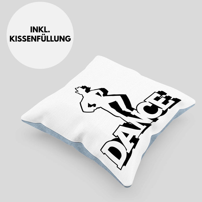 Lustige Tänzer Kissen mit Füllung 40x40 Geschenk für Tänzer und Tänzerinnen "Dance" (Grau) Blau Trendation