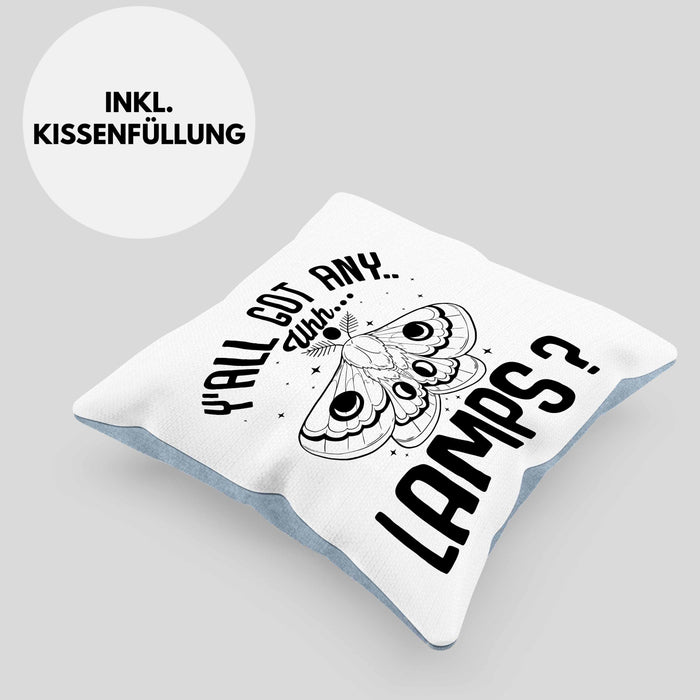 Dank Meme Kissen mit Füllung 40x40 Geschenk Y'all Got Any Lamps (Grau) Blau Trendation