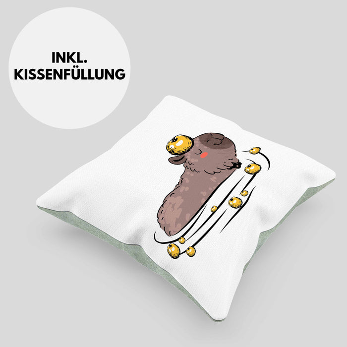 Kissen mit Füllung 40x40 mit Capybara-Motiv Geschenk für Capybara Liebhaber (Grau) Grün Trendation