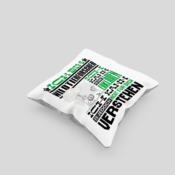 Wildtierforscher Geschenk Kaffee-Kissen mit Füllung 40x40 Geschenkidee für Wildtierforscher Ich Bin Wildtierforscher Ich Kann Es Dir Erklären Jedoch Nicht Für Dich Verstehen Spruch Lustig (Grau) Grau Trendation