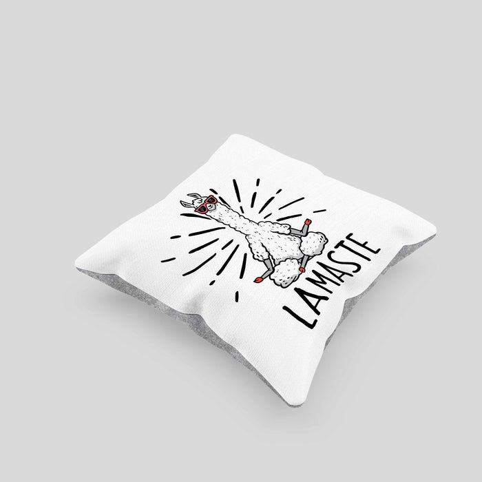 Llama Meditations-Kissen mit Füllung 40x40 Geschenk für Meditationsliebhaber Meditieren (Grau) Grau Trendation