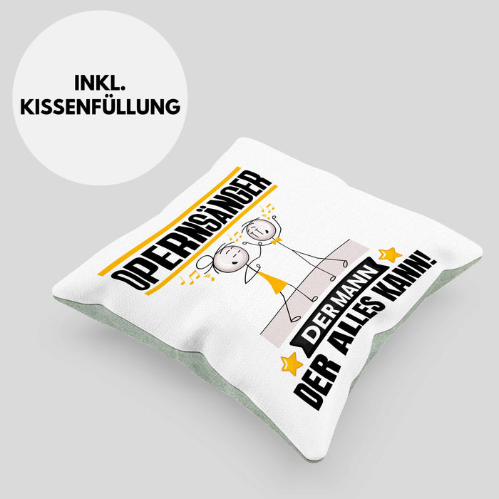Opernsänger Kissen mit Füllung 40x40 Geschenk für Opernsänger Der Mann Der Alles Kann Geschenkidee zum Geburtstag (Grau) Grün Trendation