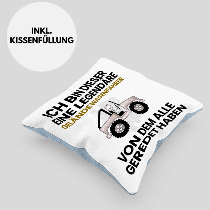 Geländewagenfahrer Geschenk Kissen mit Füllung 40x40 Lustige Geschenkidee Geburtstag für Geländewagenfahrer Ich Bin Dieser Legendäre Geländewagenfahrer Von Dem Alle Geredet Haben (Grau) Blau Trendation