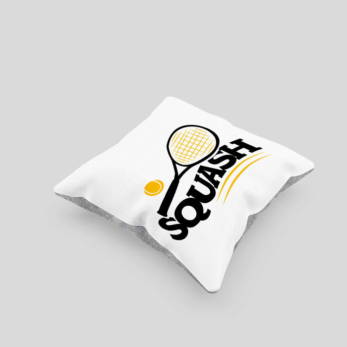 Lustige Squash-Kissen mit Füllung 40x40 Geschenk für Squash-Spieler (Grau) Grau Trendation