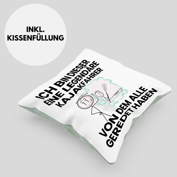 Kajakfahrer Geschenk Kissen mit Füllung 40x40 Lustige Geschenkidee Geburtstag für Kajakfahrer Ich Bin Dieser Legendäre Kajakfahrer Von Dem Alle Geredet Haben (Grau) Grün Trendation