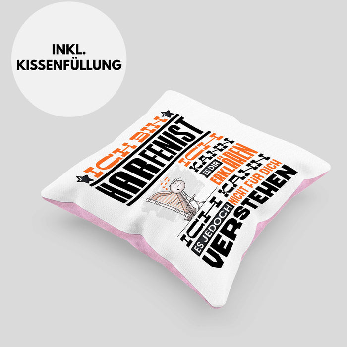 Harfenist Geschenk Kissen mit Füllung 40x40 Lustige Geschenkdiee für einen Harfenist Geburtstag Ich Bin Harfenist Ich Kann Es Dir Erklären Aber Nicht Für Dich Verstehen (Grau) Rosa Trendation