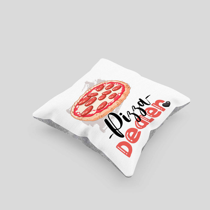 Pizza Dealer Kissen mit Füllung 40x40 Geschenk für Pizzabäcker Geburtstag Spruch Geschenkidee Beste Pizza Der welt (Grau) Grau Trendation