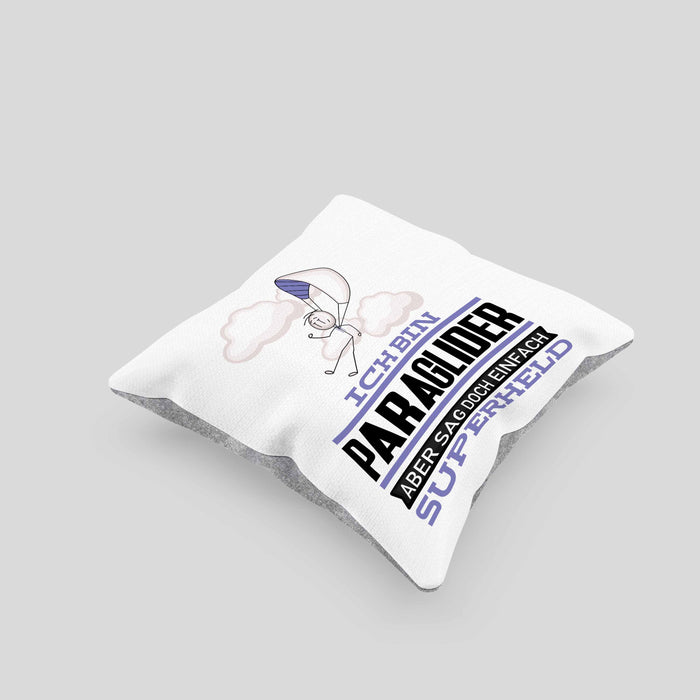 Paraglider Geschenk Kissen mit Füllung 40x40 Ich Bin Paraglider Aber Sag Doch Einfach Superheld Lustige Geschenkdiee für Paraglider (Grau) Grau Trendation
