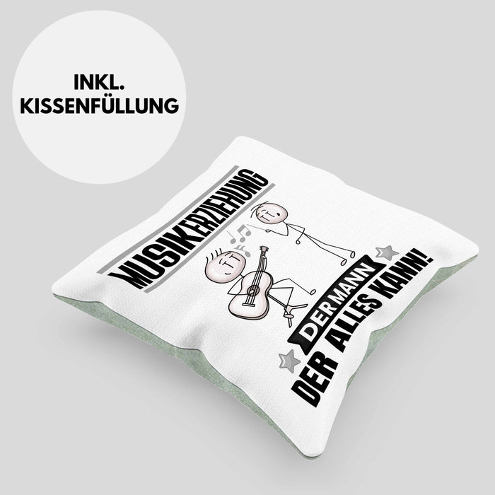 Musikerziehung Kissen mit Füllung 40x40 Geschenk für Musikerziehung Der Mann Der Alles Kann Geschenkidee zum Geburtstag (Grau) Grün Trendation