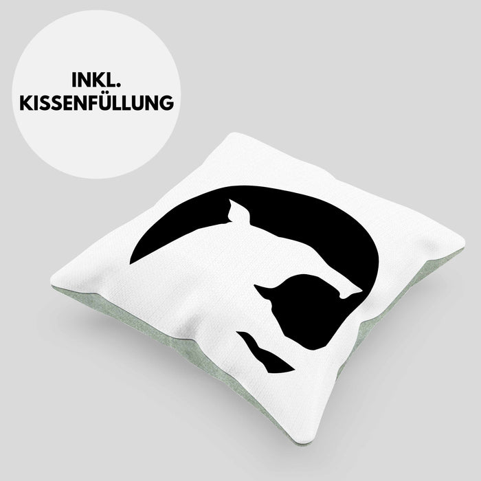 Lustige Tapir Kissen mit Füllung 40x40 Geschenk Tapir Liebhaber Grafik (Grau) Grün Trendation