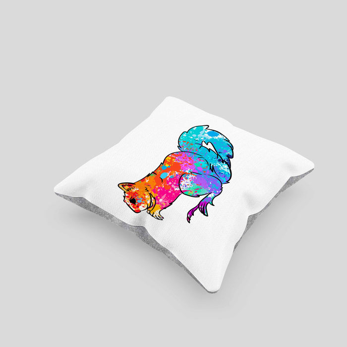 Bunte Eichhörnchen Kissen mit Füllung 40x40 Geschenk für Natur- und Tierwohlhaber (Grau) Grau Trendation
