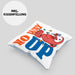 Bouldern Kissen mit Füllung 40x40 für Kletterfans mit Dino-T-Rex Grafik "No Way Up" (Grau) Blau Trendation