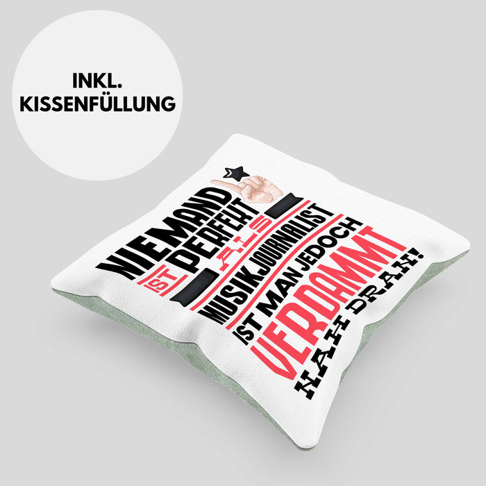 Musikjournalist Geschenk Kissen mit Füllung 40x40 Lustige Geschenkidee für Musikjournalist Geburtstag Niemand Ist Perfekt Aber Als Musikjournalist Ist Man Nah Dran (Grau) Grün Trendation