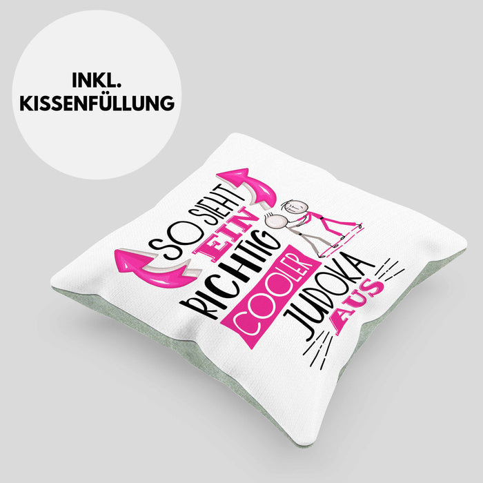 Judoka Kissen mit Füllung 40x40 Geschenk So Sieht Ein Richtig Cooler Judoka Aus Geschenkidee Spruch Lustig (Grau) Grün Trendation