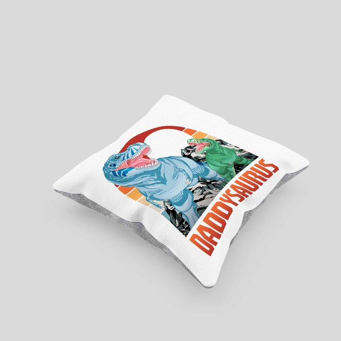 Daddysaurus Kissen mit Füllung 40x40 Geschenk für Vater zum Geburtstag Weihnachten Vatertag Bester Papa Geschenkidee (Grau) Grau Trendation
