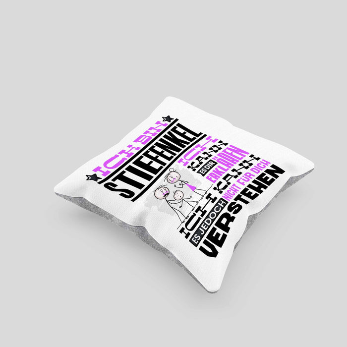 Stiefenkel Geschenk Kaffee-Kissen mit Füllung 40x40 Geschenkidee für Stiefenkel Ich Bin Stiefenkel Ich Kann Es Dir Erklären Jedoch Nicht Für Dich Verstehen Spruch Lustig (Grau) Grau Trendation