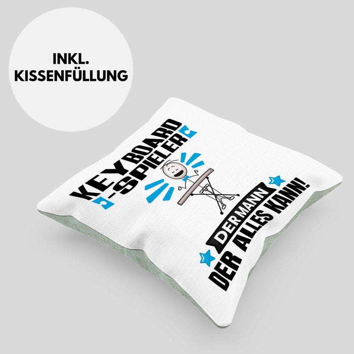 Keyboard-Spieler Kissen mit Füllung 40x40 Geschenk für Keyboard-Spieler Der Mann Der Alles Kann Geschenkidee zum Geburtstag (Grau) Grün Trendation
