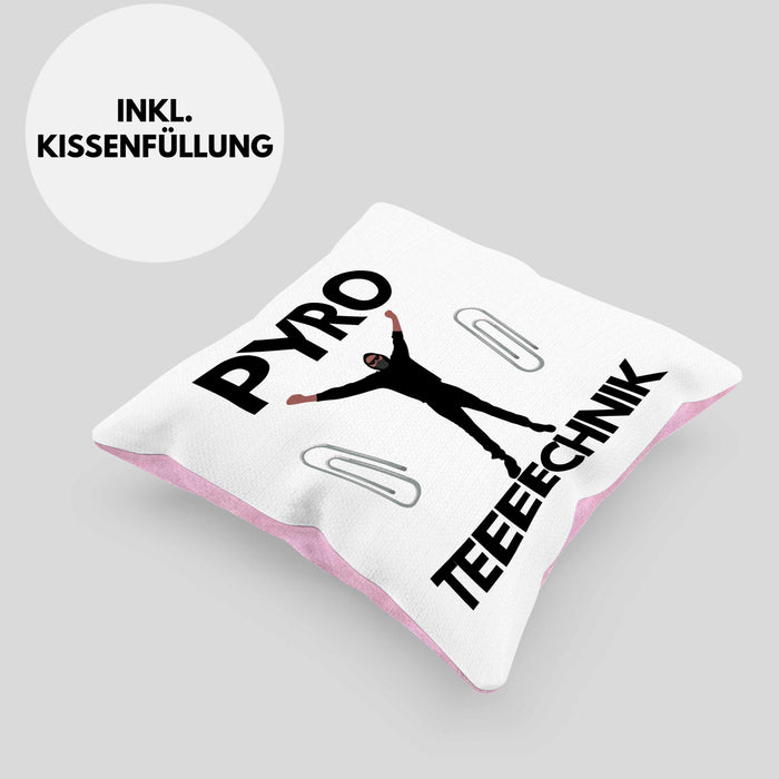 Pyrotechnik Kissen mit Füllung 40x40 Geschenk Pyrotechnik Ist Doch Kein Verbrechen Meme (Grau) Rosa Trendation