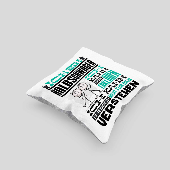 Halbschwager Geschenk Kaffee-Kissen mit Füllung 40x40 Geschenkidee für Halbschwager Ich Bin Halbschwager Ich Kann Es Dir Erklären Jedoch Nicht Für Dich Verstehen Spruch Lustig (Grau) Grau Trendation