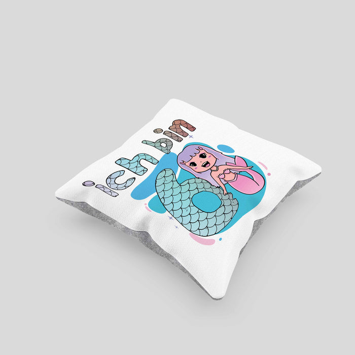 6. Geburtstag Mädchen Geschenk Meerjungfrau Geschenk Kissen mit Füllung 40x40 für Mädchen Nymphe Nixe Grafik (Grau) Grau Trendation