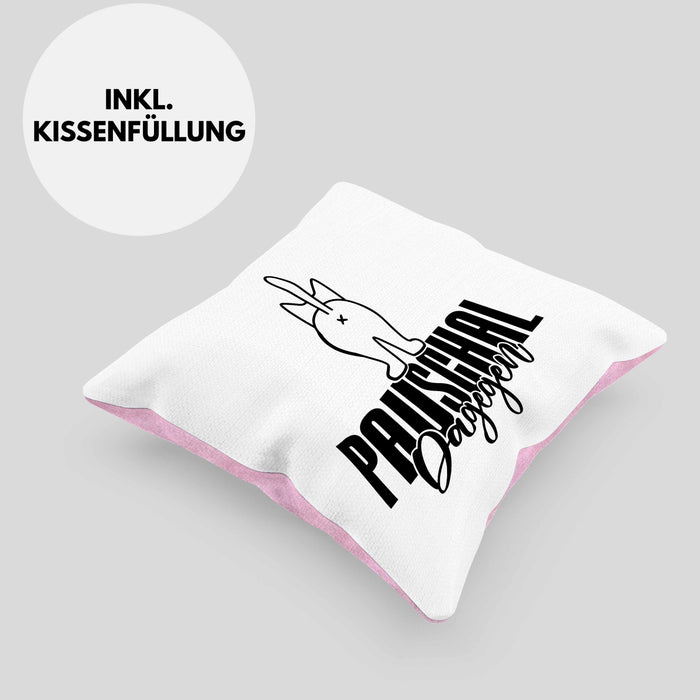 Katzen Kissen mit Füllung 40x40 Pauschal Dagegen Katze Katzenliebhaber Kater Geschenk Miau Katzenbesitzerin Geschenkidee Humor (Grau) Rosa Trendation