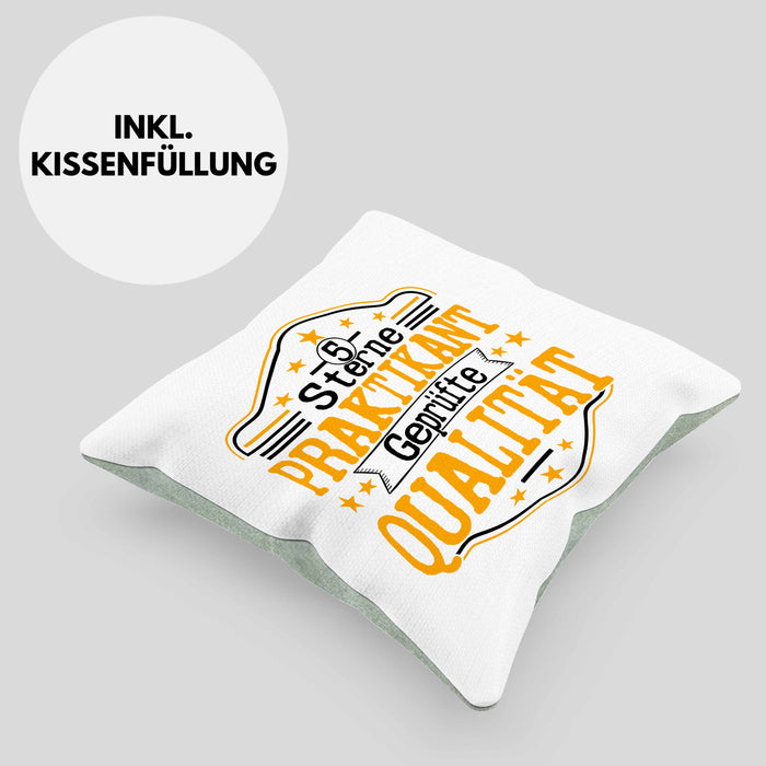 Praktikant Kissen mit Füllung 40x40 Geschenk Für Praktikanten Geschenkidee Geprüfte Qualität (Grau) Grün Trendation