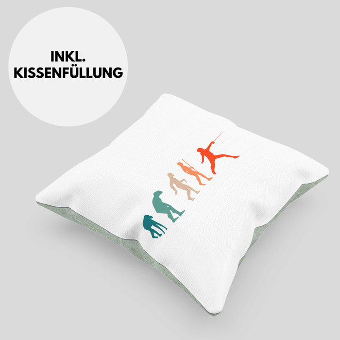 Lustige Fechten-Kissen mit Füllung 40x40 Geschenk für Fechter Evolution (Grau) Grün Trendation