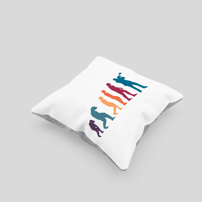 Posaunist Kissen mit Füllung 40x40 Geschenk Evolution Posaune Kaffee Geschenkidee Lustig (Grau) Grau Trendation