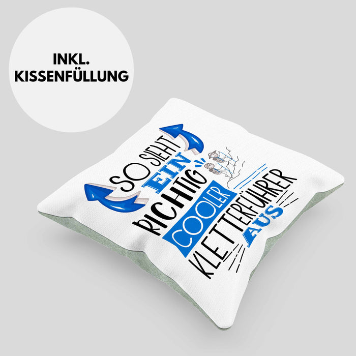 So Sieht Ein Richtig Cooler Kletterführer Aus Kissen mit Füllung 40x40 Geschenk für Kletterführer Geburtstag Geschenkdiee (Grau) Grün Trendation