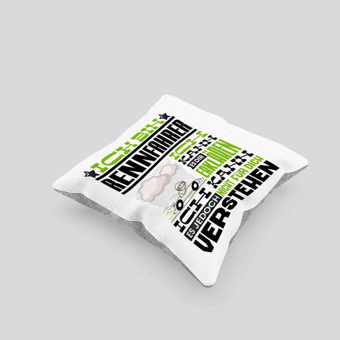 Rennfahrer Geschenk Kaffee-Kissen mit Füllung 40x40 Geschenkidee für Rennfahrer Ich Bin Rennfahrer Ich Kann Es Dir Erklären Jedoch Nicht Für Dich Verstehen Spruch Lustig (Grau) Grau Trendation