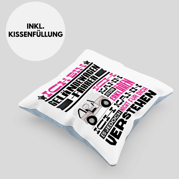 Geländewagenfahrer Geschenk Kissen mit Füllung 40x40 Lustige Geschenkdiee für einen Geländewagenfahrer Geburtstag Ich Bin Geländewagenfahrer Ich Kann Es Dir Erklären Aber Nicht Für Dich Verstehen (Grau) Blau Trendation