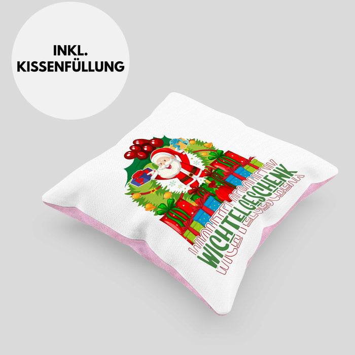 Schrott-Wichtelgeschenk für Frauen Kollegen Geschenk Wichteln Weihnachten Weihnachten Geschenkidee SchrottwichtelnKissen mit Füllung 40x40 (Grau) Rosa Trendation